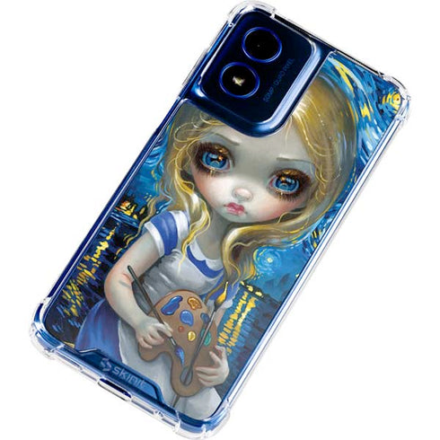 Artist Alice in Van Gogh Starry Night by Jasmine Becket-Griffith Moto G 5G (2024) Clear Case